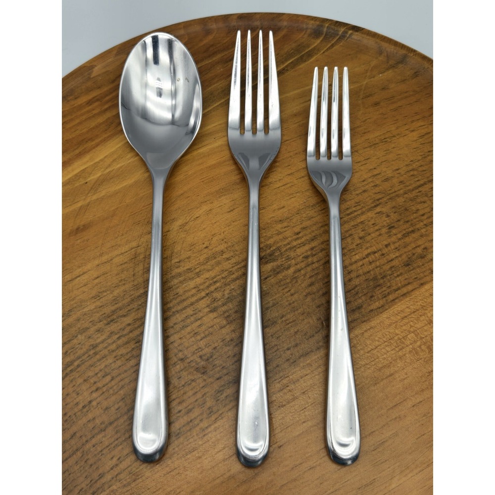 Mikasa Olivia Satin 1‎ Dinner Fork 1 Salad Fork 1 Soup Spoon Lot Stainless Steel